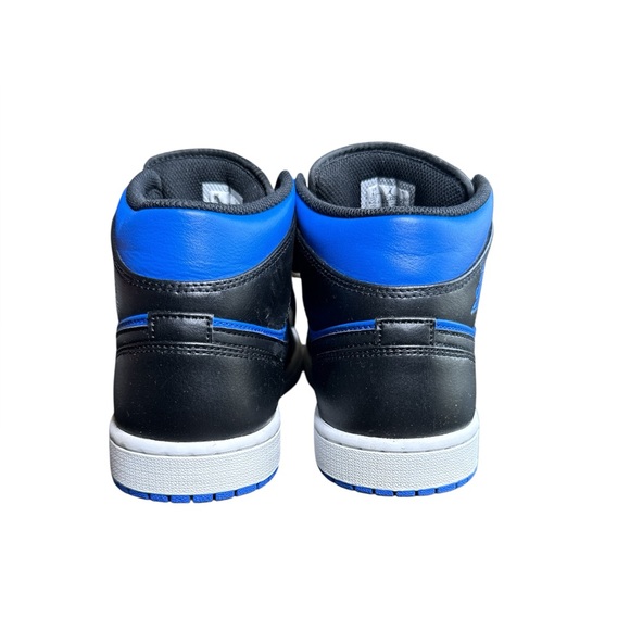 Air Jordan 1 Mid Men’s Black and Blue Sneakers - Picture 5 of 12